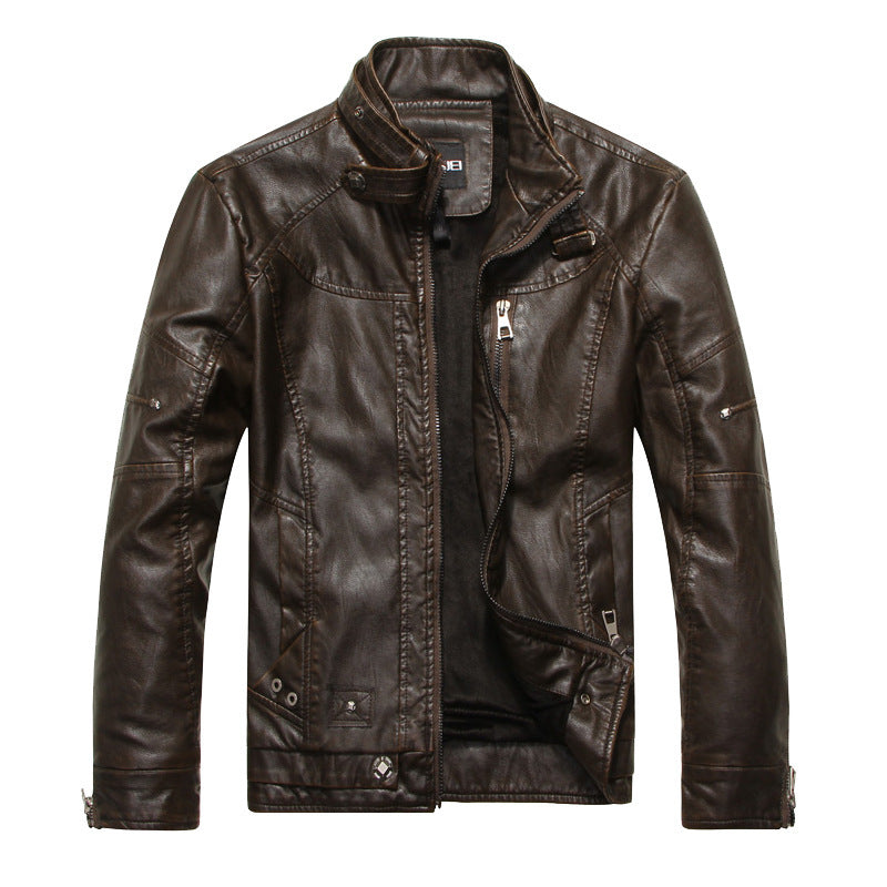 Men's Fleece Lined Leather Jacket