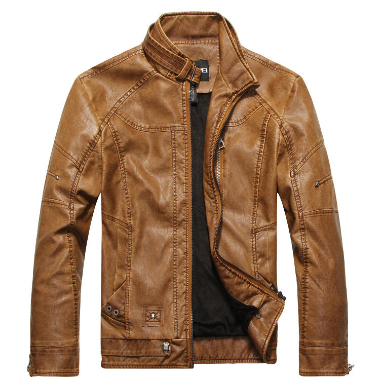 Men's Fleece Lined Leather Jacket