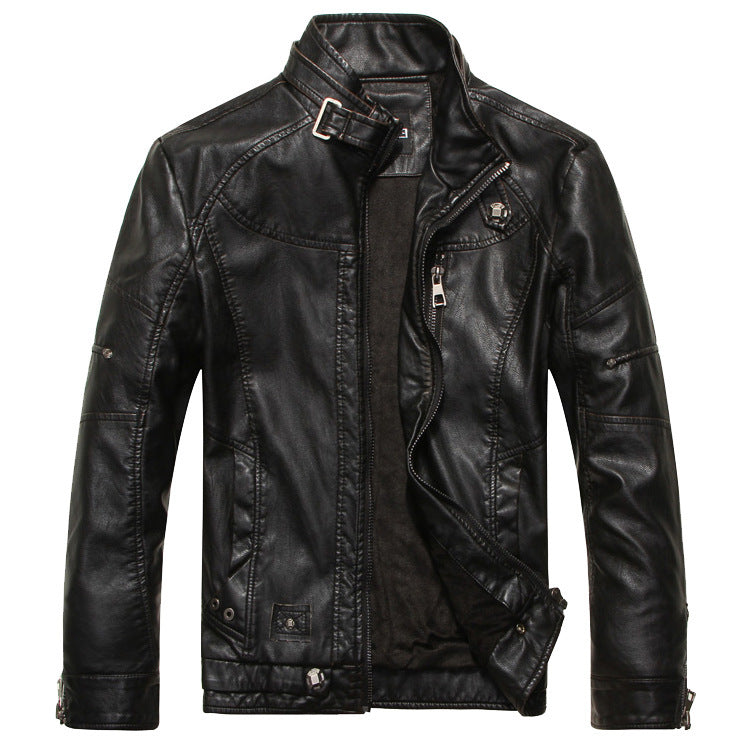 Men's Fleece Lined Leather Jacket
