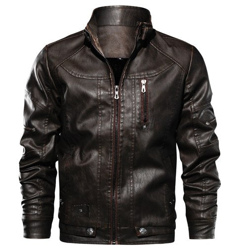 Men's Fleece Lined Leather Jacket